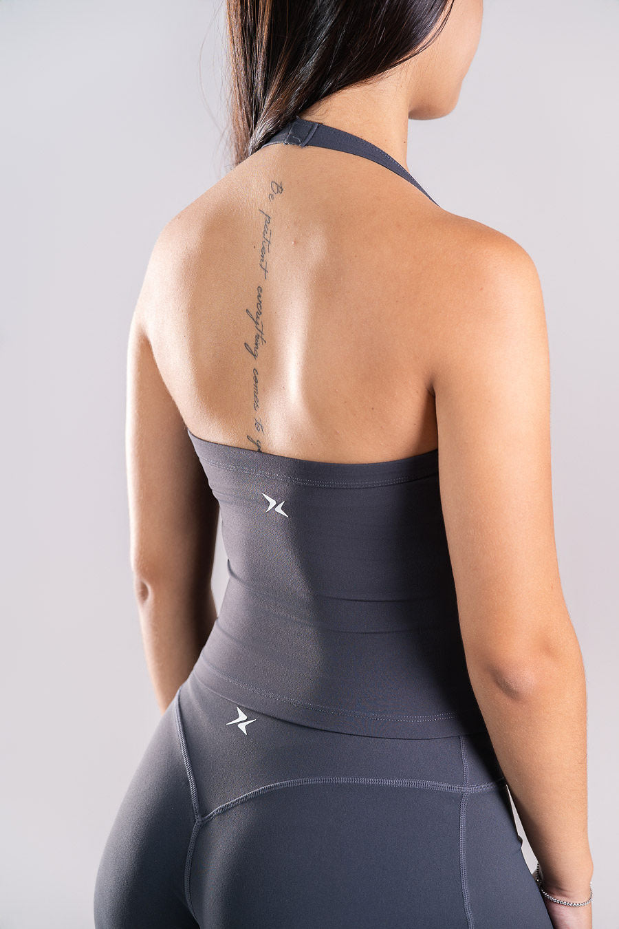 Flex Halter Top - Cinza Carbono